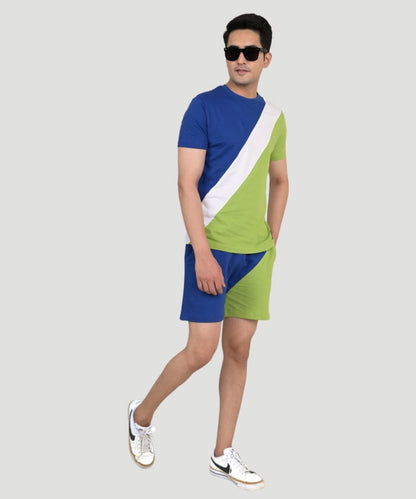 Indusvale Men's Multicolor Colorblock Regular Fit Shorts