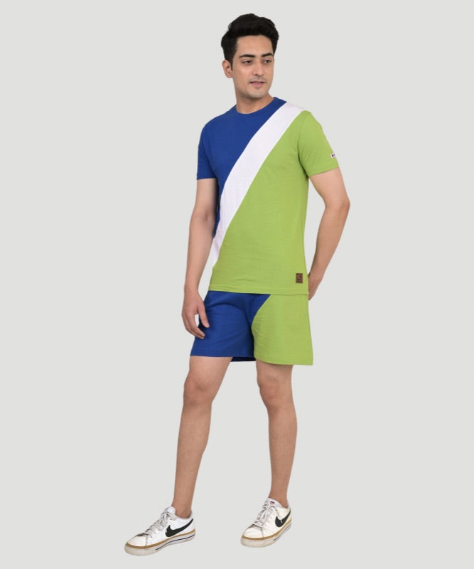 Indusvale Men's Multicolor Colorblock Regular Fit Shorts